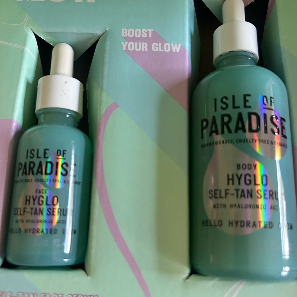 Isle of Paradise Hyglo Self-Tan Serum Set with Hyaluronic Acid - for face/body - Picture 1 of 4